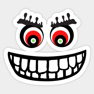 smiley face with crazy eyes Sticker